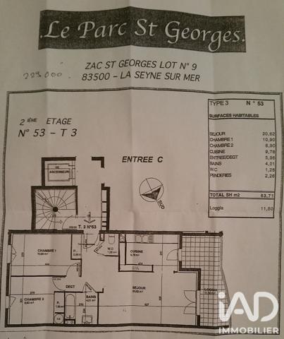 Appartement à vendre 3 pièces 65 m² La Seyne-sur-Mer