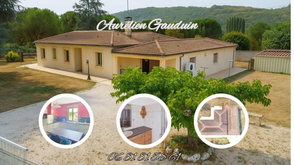 Maison de plain-pied 127 m² avec terrain arboré de 2 600 m², à 5 minutes de Fumel