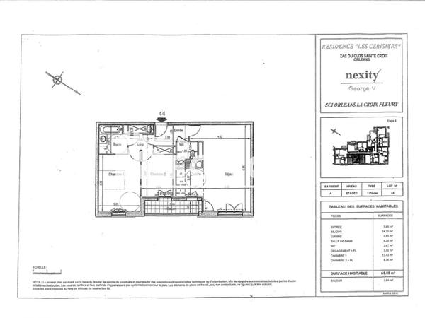 Location Appartement 3 pièces 65.7 m² - RESIDENCE LES CERISIERS Orleans 45000