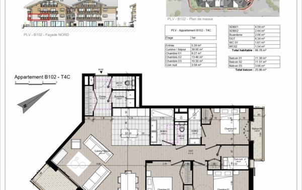 Vente Appartement P5 B102 - 4 chambres + 1 cabine Samoens   