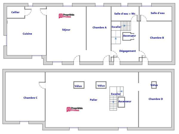 Baudres - longère de plain-pied 180 m² - 6 pièces/4 chambres - ascenseur - jardin arboré