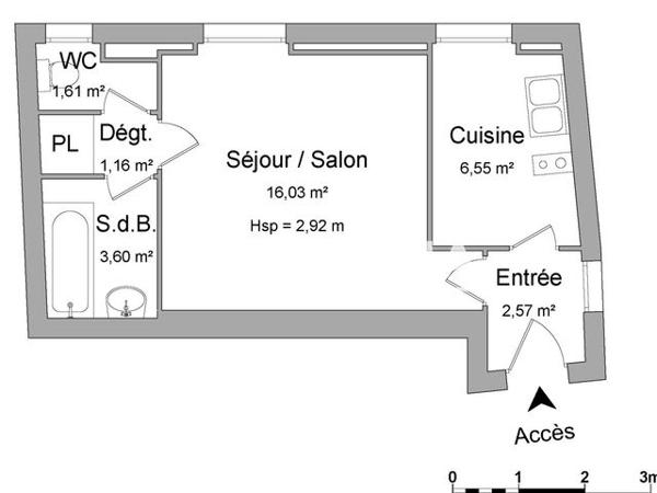 Location Studio 32.18 m² - 8 PLACE DU PARLEMENT Bordeaux 33000