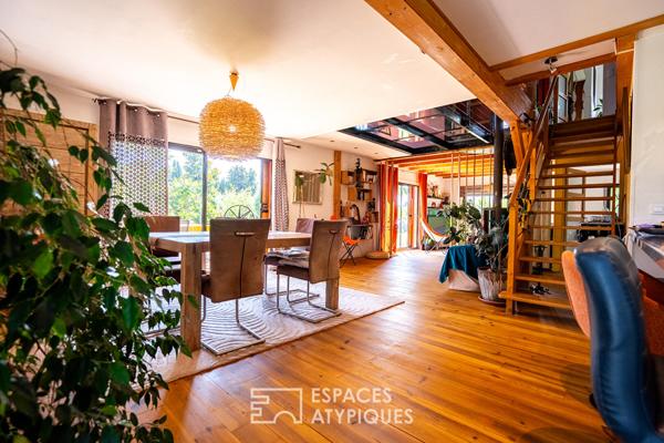 Belle maison à ossature bois au sein d’un domaine de 16 000 m² et de son verger