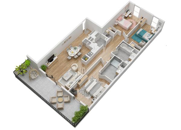 Appartement Nantes 4 pièces de 92.80m2