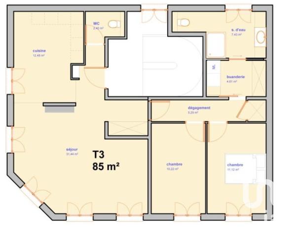 Appartement 3 pièces de 85 m² à Chartres (28000)