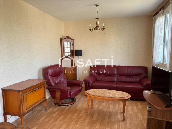 Appartement T4 (70 m²), 2 chambres, balcon, cave