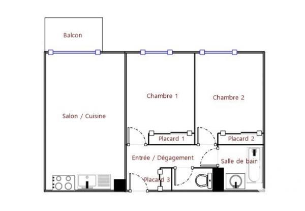 Appartement à vendre 3 pièces 53 m² Mérignac
