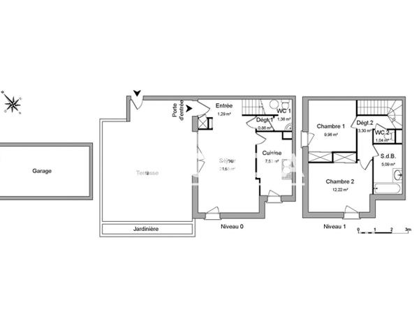 Location Appartement 3 pièces 64.29 m² - 1 ALLEE FRANCOIS LE VAILLANT Avrille 49240