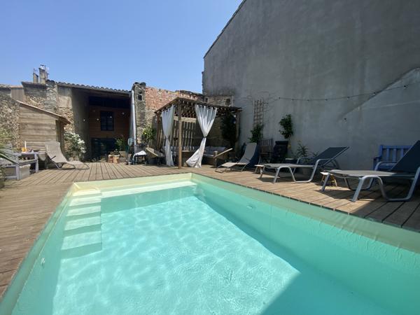 Ancienne maison vigneronne rénovée avec piscine, jardin et garage