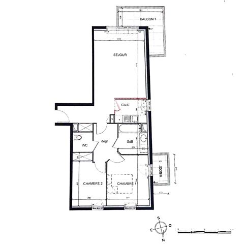 Appartement à vendre 3 pièces 64 m² Rueil-Malmaison