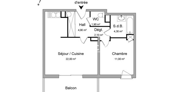 Location Appartement meublé 2 pièces 46.2 m² - L'étrat 42580