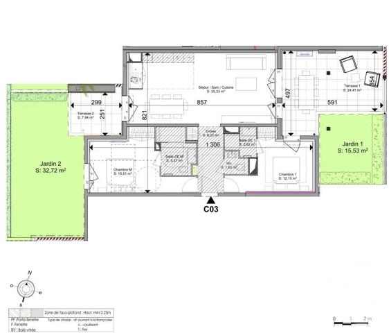 Appartement F3 à vendre  3 pièces - 78,88 m 2   STE MAXIME  - 83