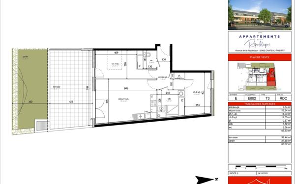 Appartement à vendre    3 pièces • 65,93 m2 Château-Thierry