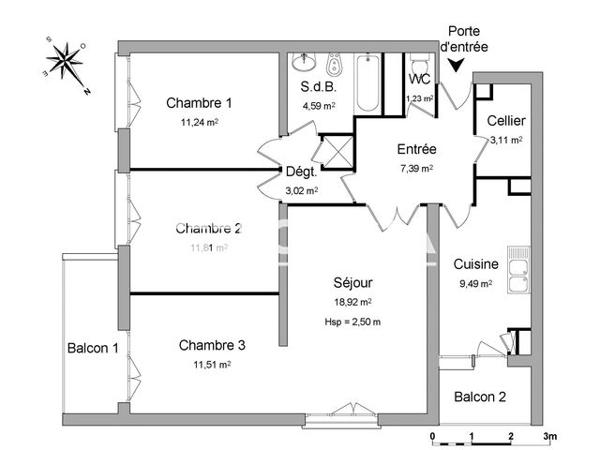 Location Appartement 4 pièces 82.3 m² - 5 RUE DE L'OISANS Meylan 38240