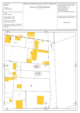 ESTREES-MONS une parcelle de terrain à bâtir d'une contenance de 750 m², façade de 18 mètres