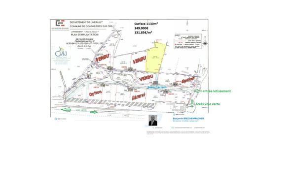 Terrain de 1 130 m²