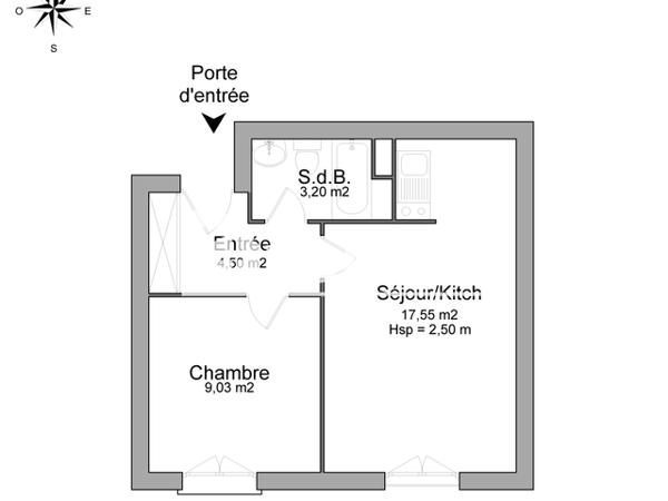 Location Appartement 2 pièces 34.28 m² - 93-99 RUE CHARLES LEGENDRE - BAT C Limoges 87000