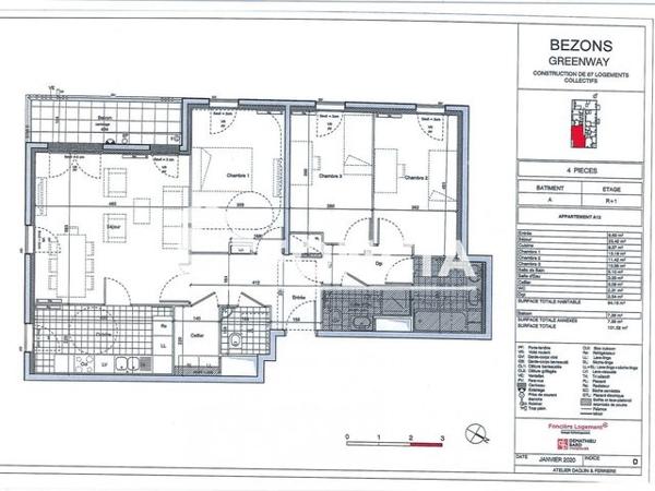 Location Appartement 4 pièces 93.43 m² - 14 RUE DE VILLENEUVE Bezons 95870
