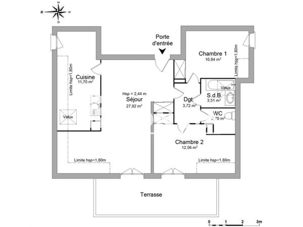 Location Appartement 3 pièces 72.95 m² - 685 RUE DES ESTINGANTS Beuzeville 27210