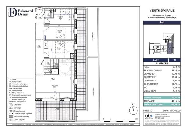 Appartement Stella 4 pièces 80.95m² terrasse 42.15m²