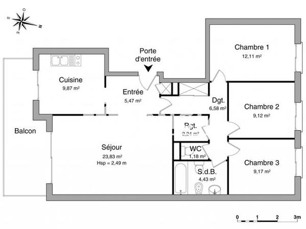 Location Appartement 4 pièces 84 m² - 77 AVENUE RAOUL DUFY - ENTREE A Nice 06200