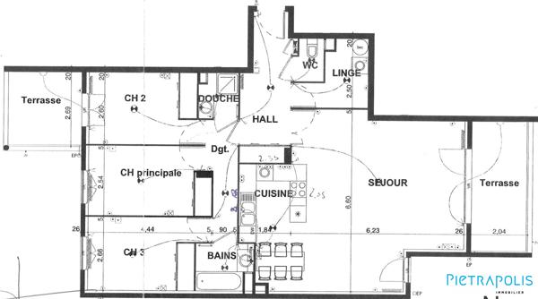 Beau  T4 avec terrasses et box fermé