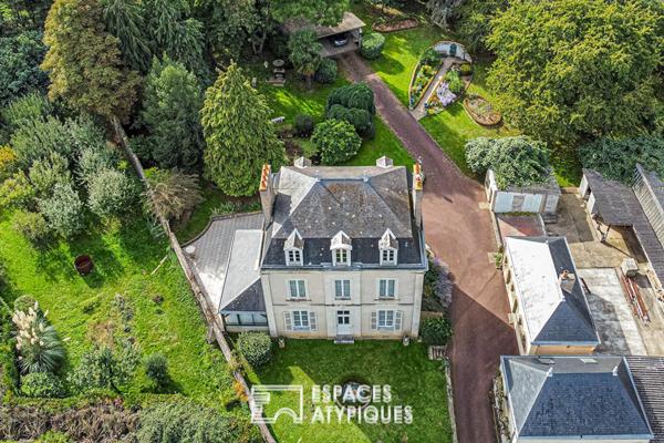 Demeure de maître du XIX ème siècle et ses dépendances dans son parc arboré au coeur d’une cité médiéval