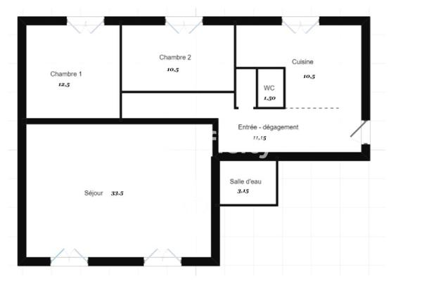 Appartement 4 pièces - 83 m² Exclusivité efficity