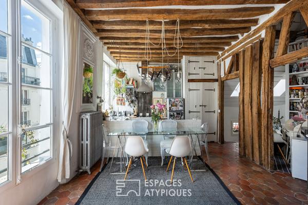 Duplex à l’esprit maison sous les toits au coeur du Haut-Marais