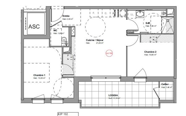 Appartement à vendre    3 pièces • 55,35 m2    La Baule-Escoublac