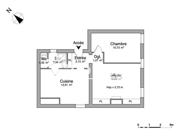 Location Appartement 2 pièces 44.25 m² - 39 RUE LANFANT DE METZ Le Havre 76600