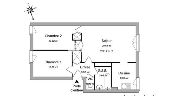 Location Appartement 3 pièces 56.28 m² - Firminy 42700