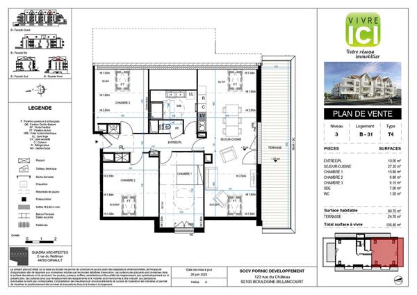 Appartement 2 pièces 68.80 m² PORNIC - CENTRE