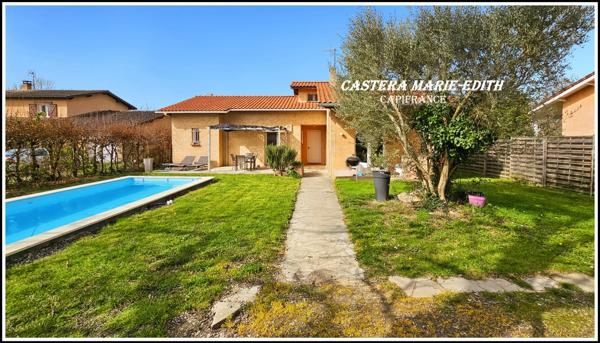 Maison PLAIN-PIED 110,23 M² - 6 pièces - 3 chambres + Mezzanine -Garage - Piscine neuve - PARCELLE 949 M² SEGOUFIELLE (32)