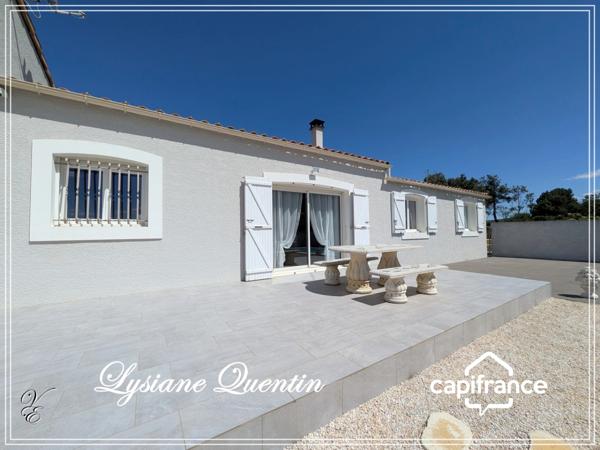 PROCHE NARBONNE, MAGNIFIQUE VILLA DE PLAIN-PIED D'ENVIRON 134 M² AVEC GARAGE DE 40M²