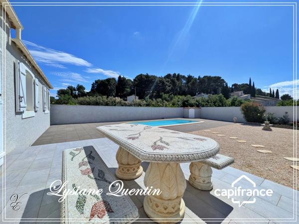 PROCHE NARBONNE, MAGNIFIQUE VILLA DE PLAIN-PIED D'ENVIRON 134 M² AVEC GARAGE DE 40M²