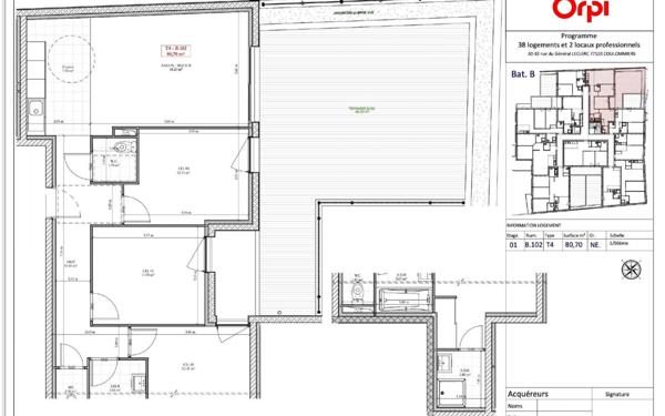 Appartement à vendre    4 pièces • 80,70 m2 Coulommiers