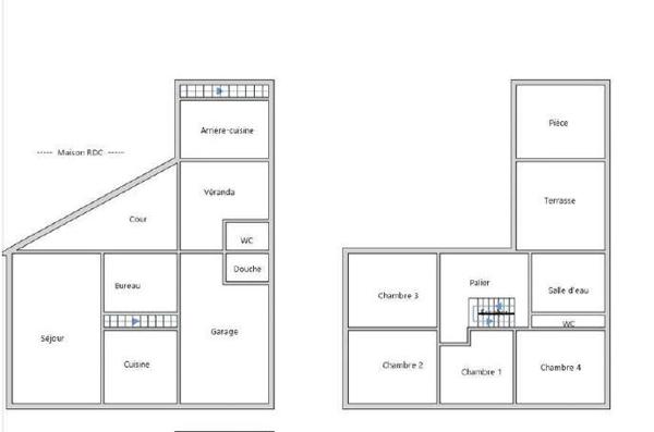 Maison familiale 4 chambres + dépendance et cour