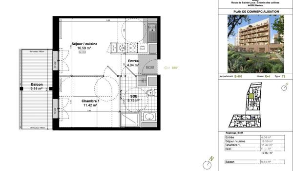 Appartement à vendre 2 pièces 37 m² Nantes
