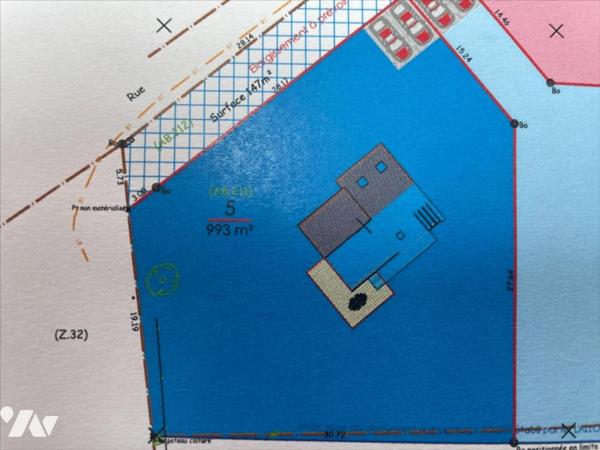 TERRAIN CONTRUCTIBLE VIABLISÉ 993 m² MER 4KMS