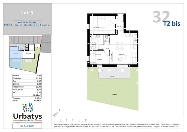 Appartement à vendre 3 pièces 50 m² Saint-Martin-des-Champs