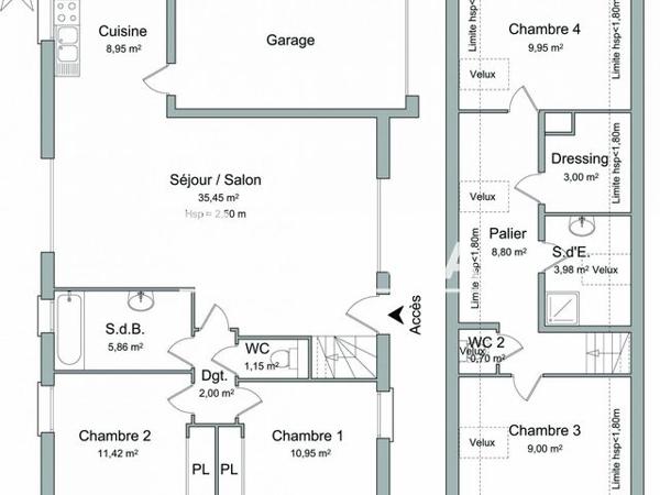 Location Maison 6 pièces 111.21 m² - 20 RUE DU 27 JANVIER 1945 Chatillon Sur Loire 45360