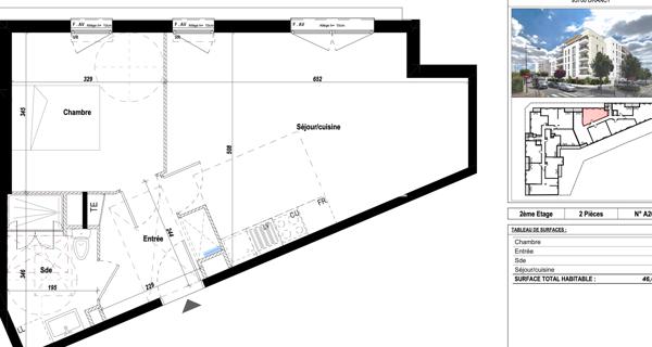 À vendre Appartement 2 pièces 46.63 m² - Drancy 93700