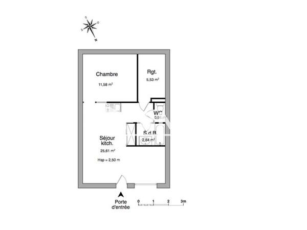 Location Studio 46.52 m² - 342 RUE DU VIEUX ST LOUIS Laval 53000