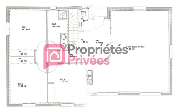 THIZY-LES-BOURG (69240) Maison individuelle récente, de plain-pied , 3 chambres,  Sous-sol complet, terrain 1100m²