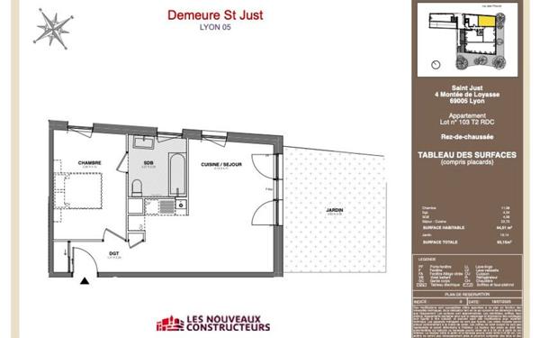 Appartement à vendre    2 pièces • 44,01 m2 Lyon 5