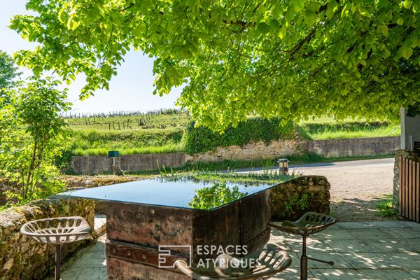 Restaurant troglodyte avec terrasse panoramique sur les vignes