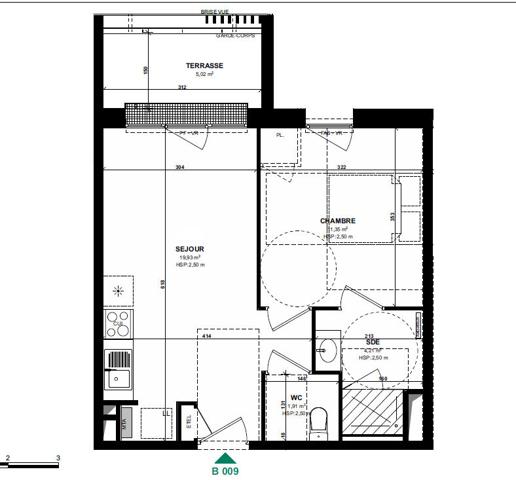 Appartement 2 pieces, Pordic  Centre, Residence Bleuenn