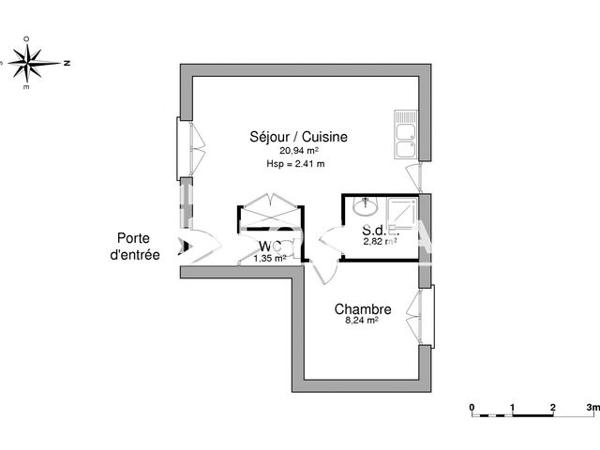 Location Appartement 2 pièces 33.35 m² - 10 RUE DE LA FORGE Saint Nolff 56250