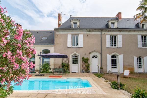 Magnifique maison de bourg avec piscine à Loire-Authion